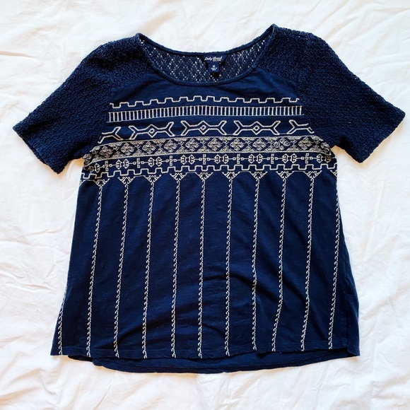 Lucky Brand Women’s Medium Navy Blue Shirt - Picture 2 of 8